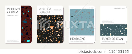 Brochure cover design. Terrazzo abstract Brochure cover design. Terrazzo abstract 119435165