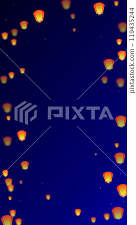 Sky lanterns floating in the night sky. Sky lanterns floating in the night sky. 119435244