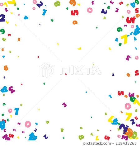 Flying latin letters. Colorful childish scattered 119435265