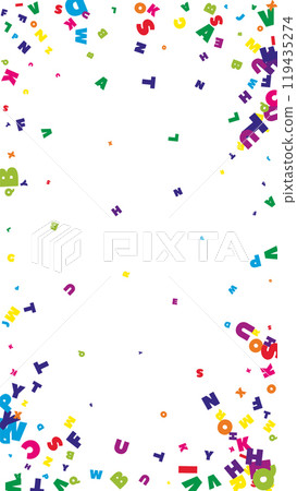 Scattered letters of latin alphabet. Colorful Scattered letters of latin alphabet. Colorful 119435274