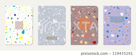 School notebook cover design. Terrazzo abstract School notebook cover design. Terrazzo abstract 119435291
