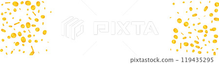 American dollar coins falling. Scattered gold USD American dollar coins falling. Scattered gold USD 119435295
