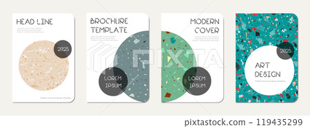 Note book cover design. Terrazzo abstract Note book cover design. Terrazzo abstract 119435299