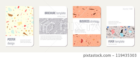 School notebook cover design. Terrazzo abstract School notebook cover design. Terrazzo abstract 119435303