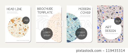 Notebook cover design. Terrazzo abstract Notebook cover design. Terrazzo abstract 119435314