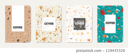 Note book cover design. Terrazzo abstract Note book cover design. Terrazzo abstract 119435320