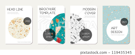 Notebook cover design. Terrazzo abstract Notebook cover design. Terrazzo abstract 119435345