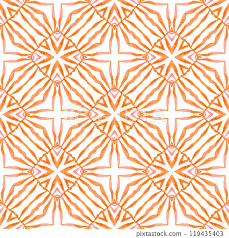 Trendy organic green border. Orange graceful boho 119435403