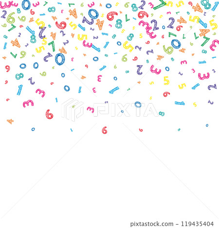 Flying latin letters. Colorful childish scattered 119435404