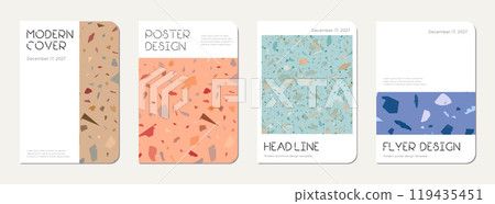 School notebook cover design. Terrazzo abstract 119435451