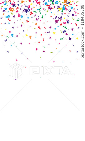 Flying latin letters. Colorful childish scattered 119435509