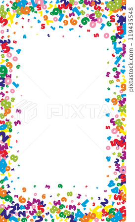 Flying latin letters. Colorful childish scattered 119435548