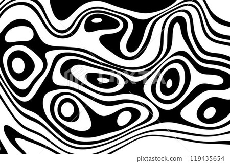 Black on white abstract perspective line wave stripes with 3d dimensional effect isolated on white. Eps 10 Black on white abstract perspective line wave stripes with 3d dimensional effect isolated on white. Eps 10 119435654