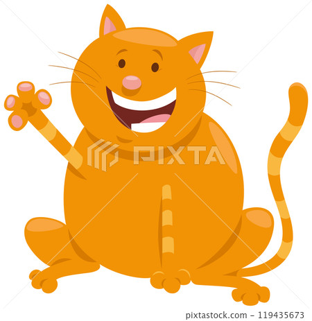 cute cartoon yellow cat or kitten animal character 119435673