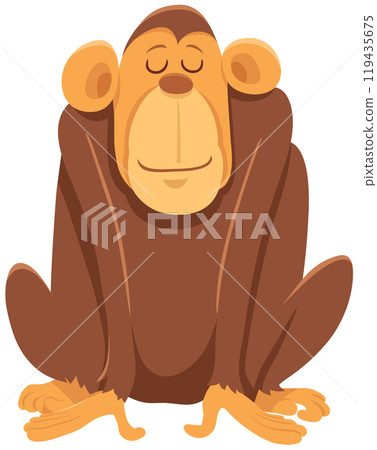 funny cartoon sleepy chimpanzee ape animal character funny cartoon sleepy chimpanzee ape animal character 119435675