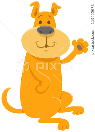 cartoon dog animal character waving his paw cartoon dog animal character waving his paw 119435678