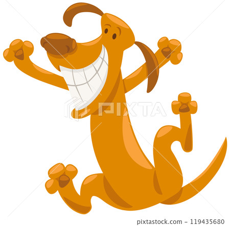 happy cartoon brown dog animal character happy cartoon brown dog animal character 119435680