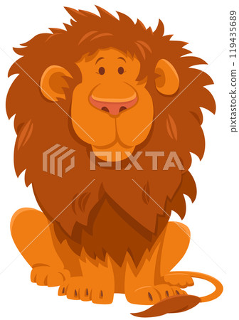 funny cartoon lion wild animal character funny cartoon lion wild animal character 119435689