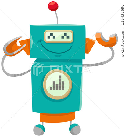 cartoon funny robot or android fantasy character cartoon funny robot or android fantasy character 119435690