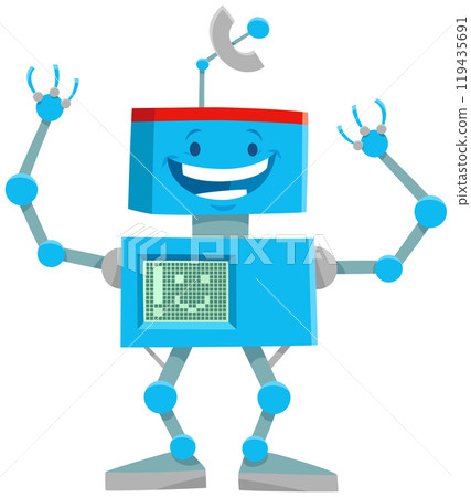 cartoon happy robot or android fantasy character cartoon happy robot or android fantasy character 119435691