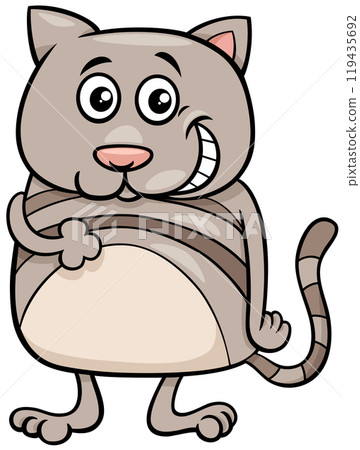 funny cartoon cat or kitten animal character funny cartoon cat or kitten animal character 119435692