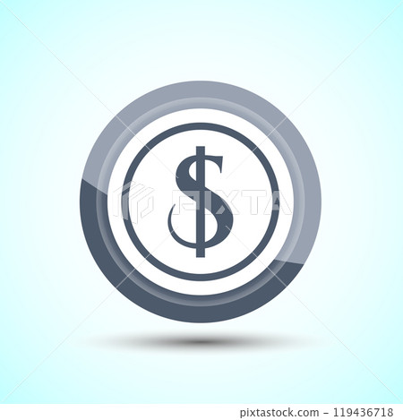 Dollar icon design illustration, Money icon sign for financial apps and websites, Button Design 119436718