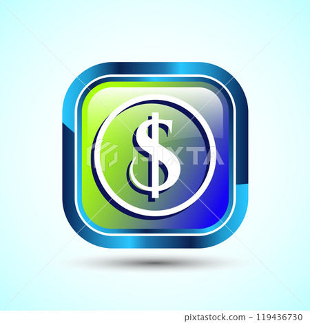 Dollar icon design illustration, Money icon sign for financial apps and websites, Button Design 119436730