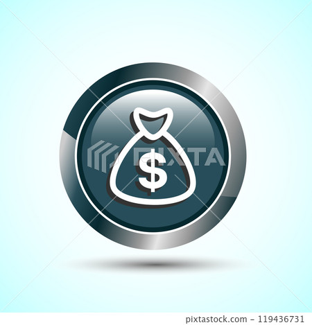 Dollar icon design illustration, Money icon sign for financial apps and websites, Button Design 119436731