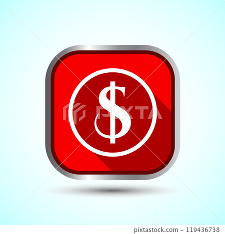 Dollar icon design illustration, Money icon sign for financial apps and websites, Button Design Dollar icon design illustration, Money icon sign for financial apps and websites, Button Design 119436738