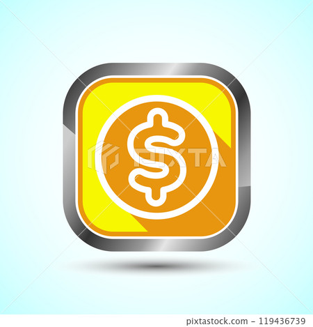 Dollar icon design illustration, Money icon sign for financial apps and websites, Button Design Dollar icon design illustration, Money icon sign for financial apps and websites, Button Design 119436739