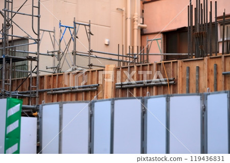 Image of a construction site (constructing the first floor formwork) 119436831
