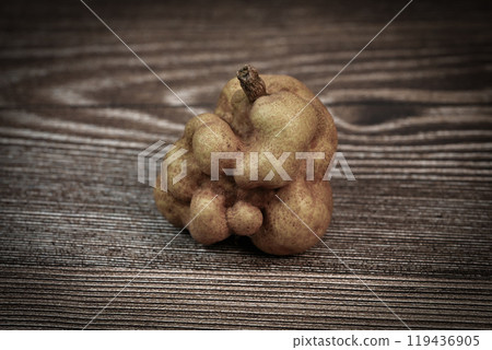 Deformed, malformed or atypical fruit, Pear in studio 119436905
