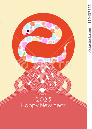 富士山水引裝飾2025年新年賀卡材料 富士山水引裝飾2025年新年賀卡材料 119437325