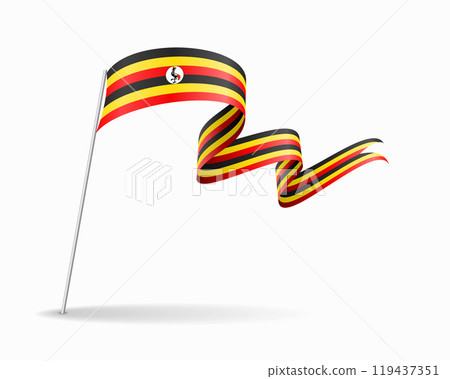 Ugandan flag wavy background layout. Vector illustration. 119437351