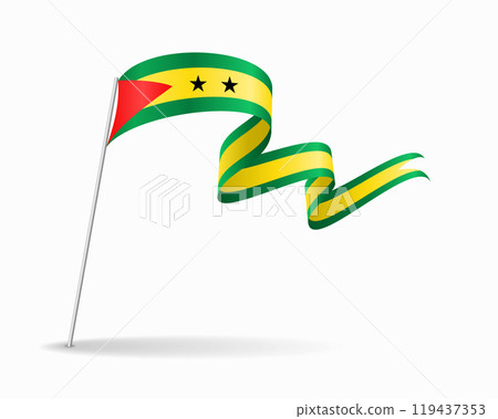Sao Tome and Principe flag wavy background layout. Vector illustration. 119437353