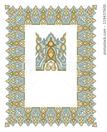 Vintage traditional realistic black and color frames set on white background isolated vector illustration 119437600