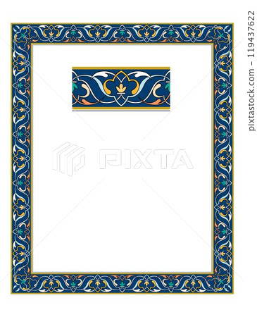 Vintage traditional realistic black and color frames set on white background isolated vector illustration 119437622