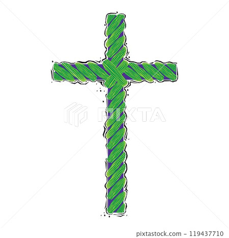 Symbol of a church cross. Christianity religion symbol design vector illustration. Symbol of a church cross. Christianity religion symbol design vector illustration. 119437710