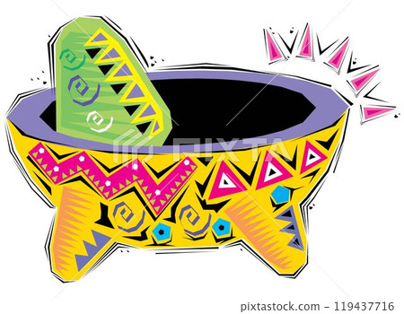 Nachos in bowl with lime and tomato. Mexican traditional food. 119437716