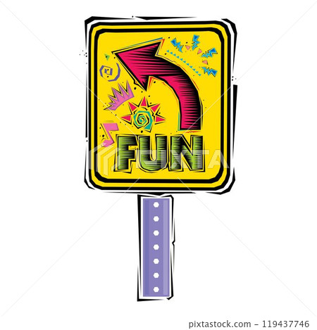 Funny alphabet fonts. Letter for a design, poster, banner 119437746