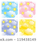 Seamless pattern set with stars and clouds 119438149