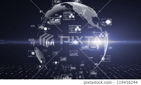 Abstract visualization of a digital planet 119438244