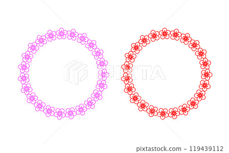 蕾絲般的花卉框架、背景和裝飾。 119439112