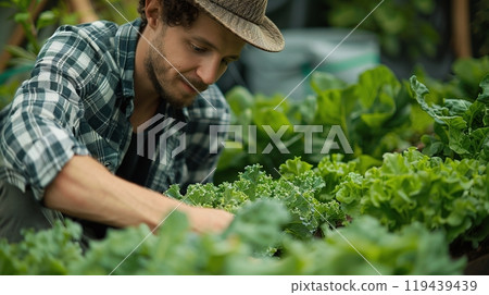 Technology in Agricultural field, cultivated and plantation with futuristic smart objects Technology in Agricultural field, cultivated and plantation with futuristic smart objects 119439439