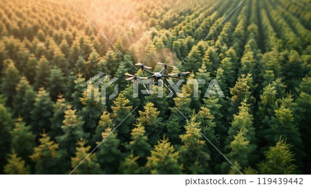 Technology in Agricultural field, cultivated and plantation with futuristic smart objects 119439442