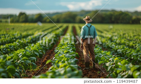Technology in Agricultural field, cultivated and plantation with futuristic smart objects 119439487
