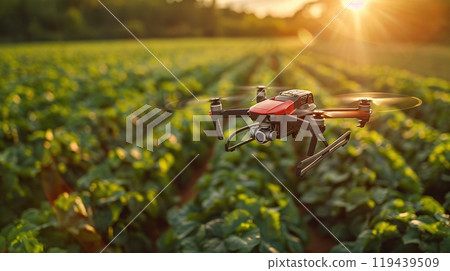 Technology in Agricultural field, cultivated and plantation with futuristic smart objects 119439509