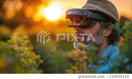 Technology in Agricultural field, cultivated and plantation with futuristic smart objects 119439510
