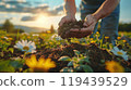 Technology in Agricultural field, cultivated and plantation with futuristic smart objects 119439529