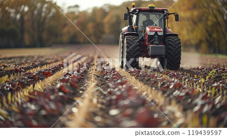 Technology in Agricultural field, cultivated and plantation with futuristic smart objects 119439597